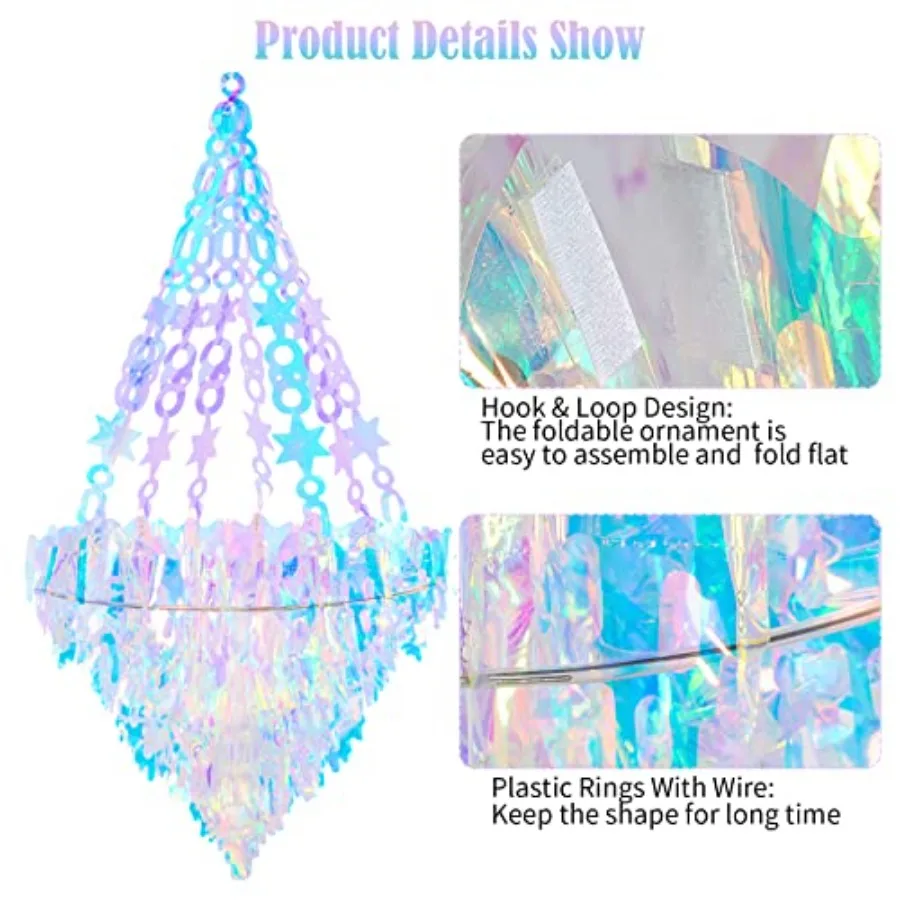 Hanging Decoration Holographic Party Decoration Rainbow Film Frozen Party Supplies view 4