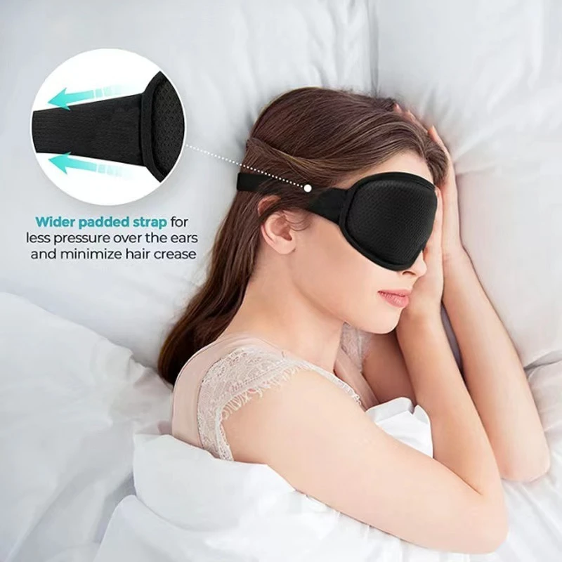 Black 3D Eye Mask Breathable Shading Sleeping Hot Sales Eye Mask Adjustable Strap Sleep Mask