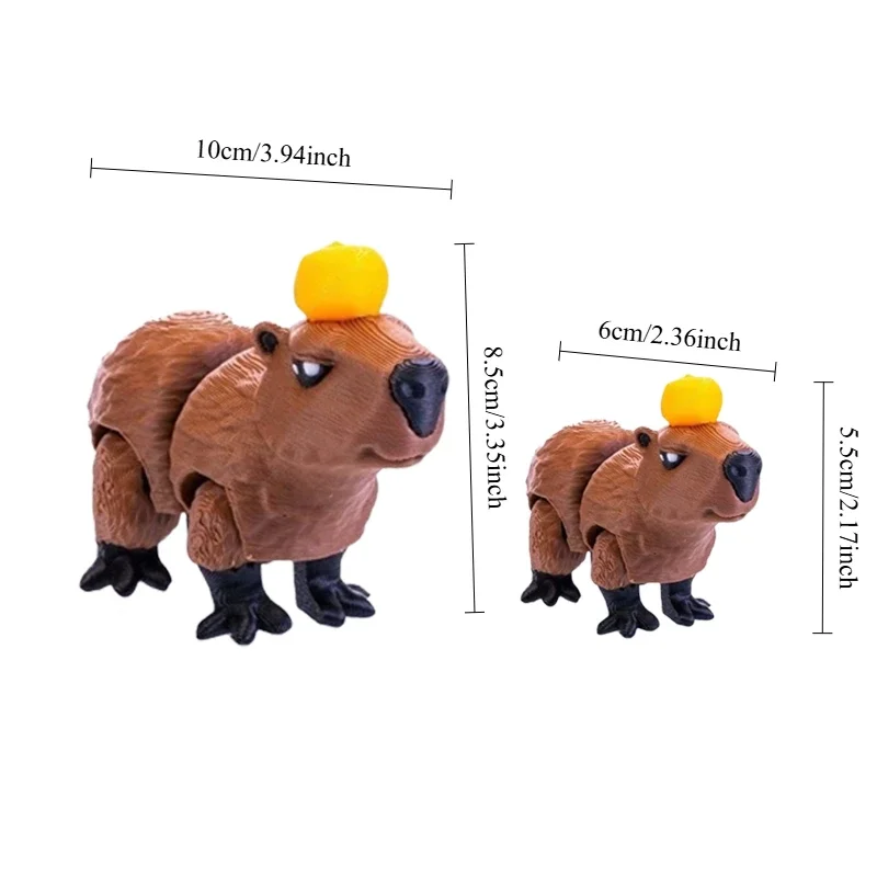 3D-gedruckte Capybara-Actionfiguren, bewegliche Capibala-Figuren, kreative Tierornamente, Heimdekorationen, Weihnachtsgeschenk