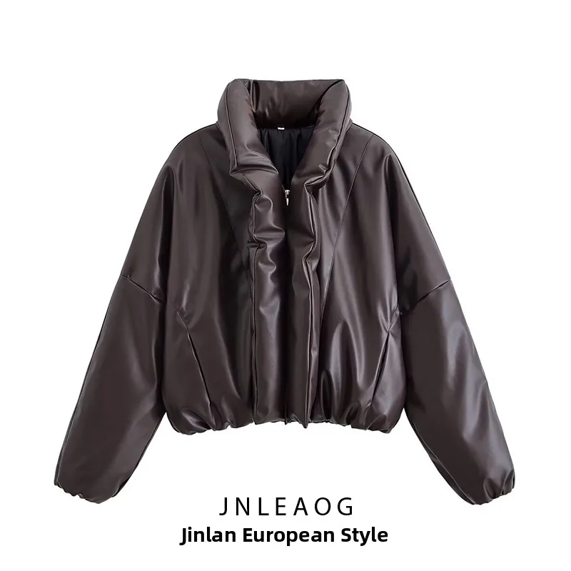 JNLEAOG otoño nueva mujer Faionable algodón Jaet cremallera diseño de cuello versátil calle Sle largo Sve Abrigo con capucha