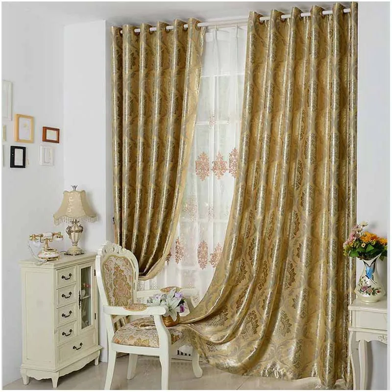 European Style Curtains for Window Drapes, Modern, Cationic, Jacquard Shading, Living Room,Dining Room,Bedroom,Custom curtains