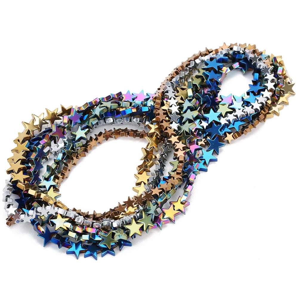 

1 set Five-Pointed Star Black Loose Beads 10Mm 38 Grains Smooth Diy Craft Jewelry Making Bead Accessories For