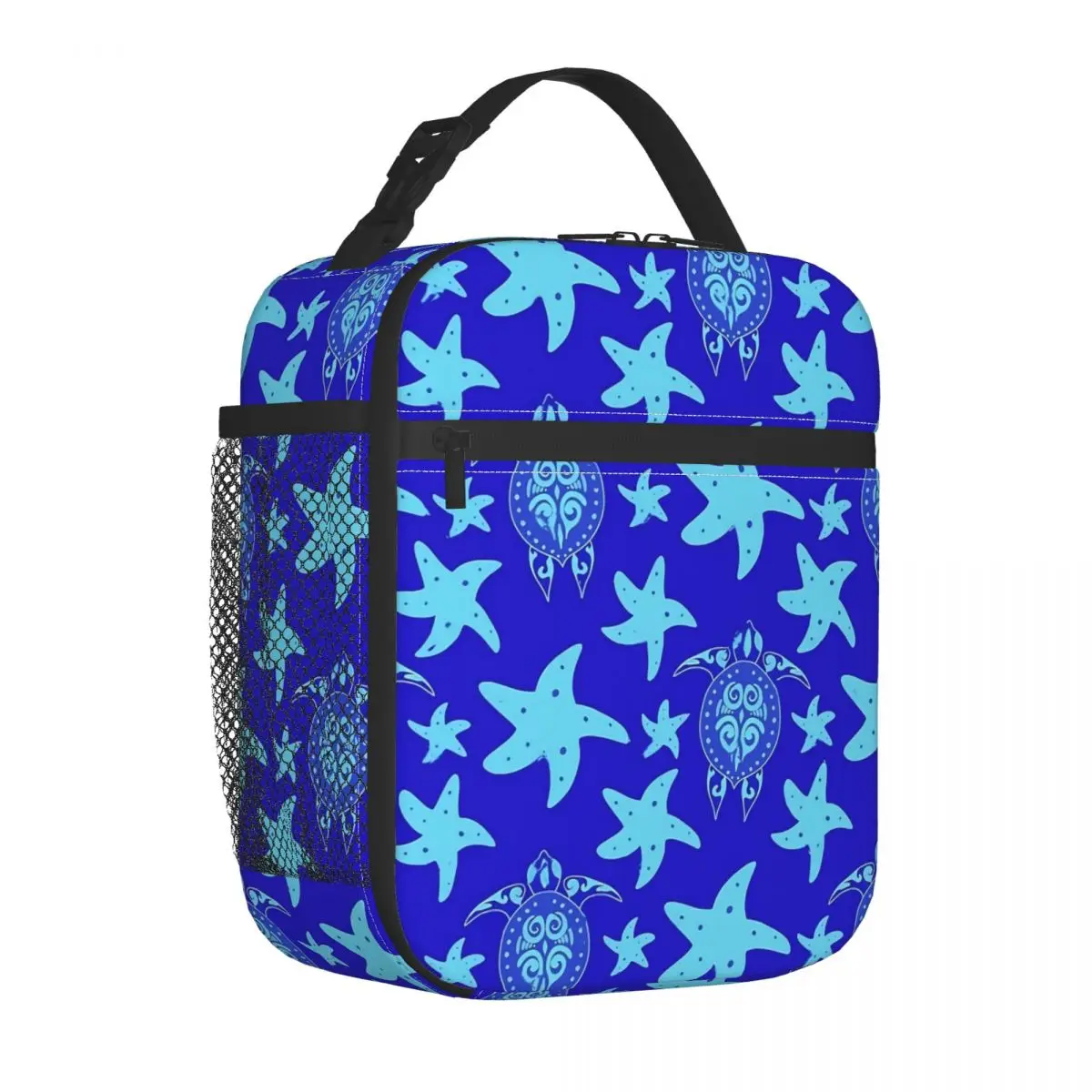 

Ocean Turtles Lunch Bag Starfish Print Lunch Box For Student Outdoor Picnic Insulated Cooler Bag Oxford Thermal Tote Handbags