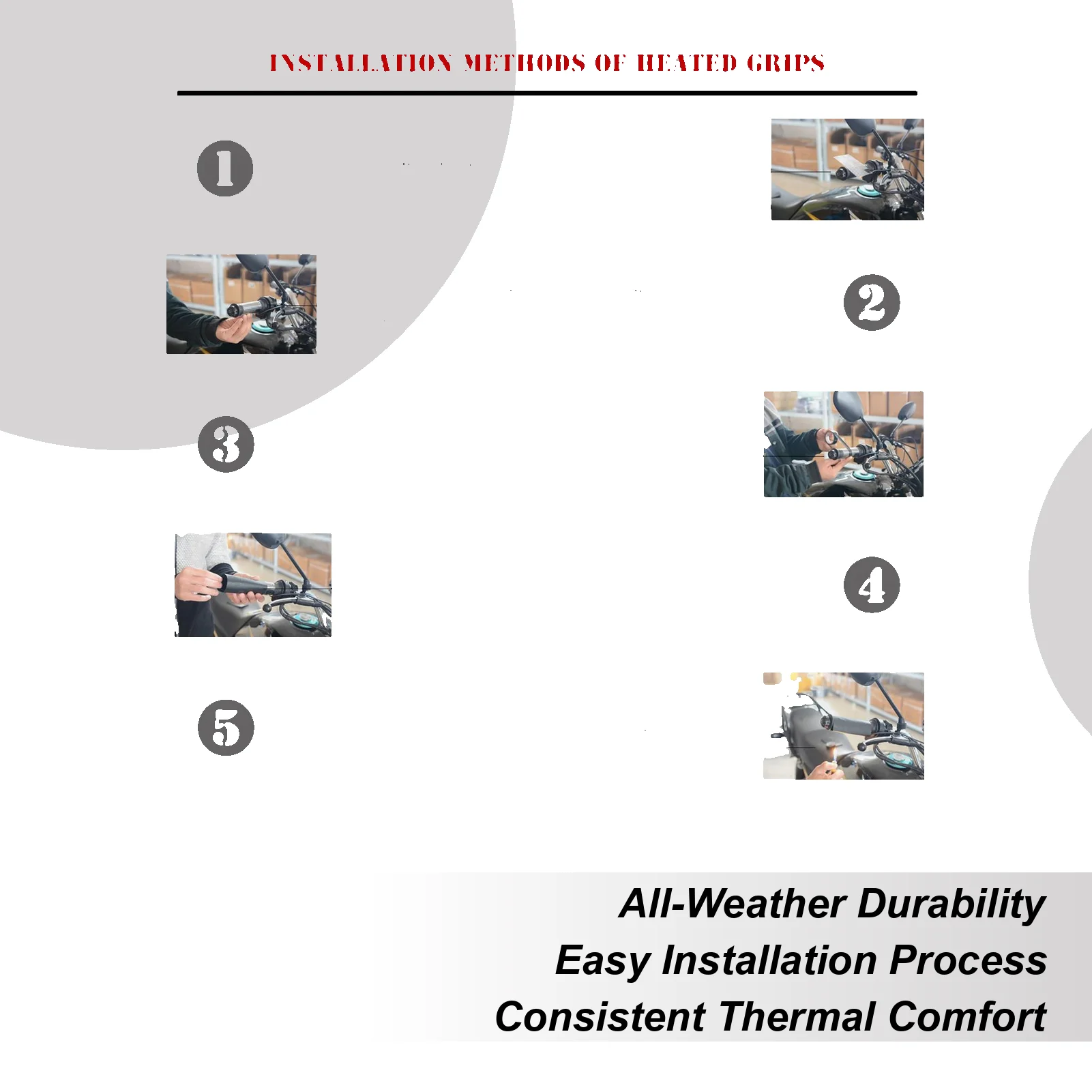 

Ручки на руль с подогревом, 12 В, термонагреватель, зимние чехлы на руль мотоцикла для мотоцикла, скутера, зима, холодная погода, вождение