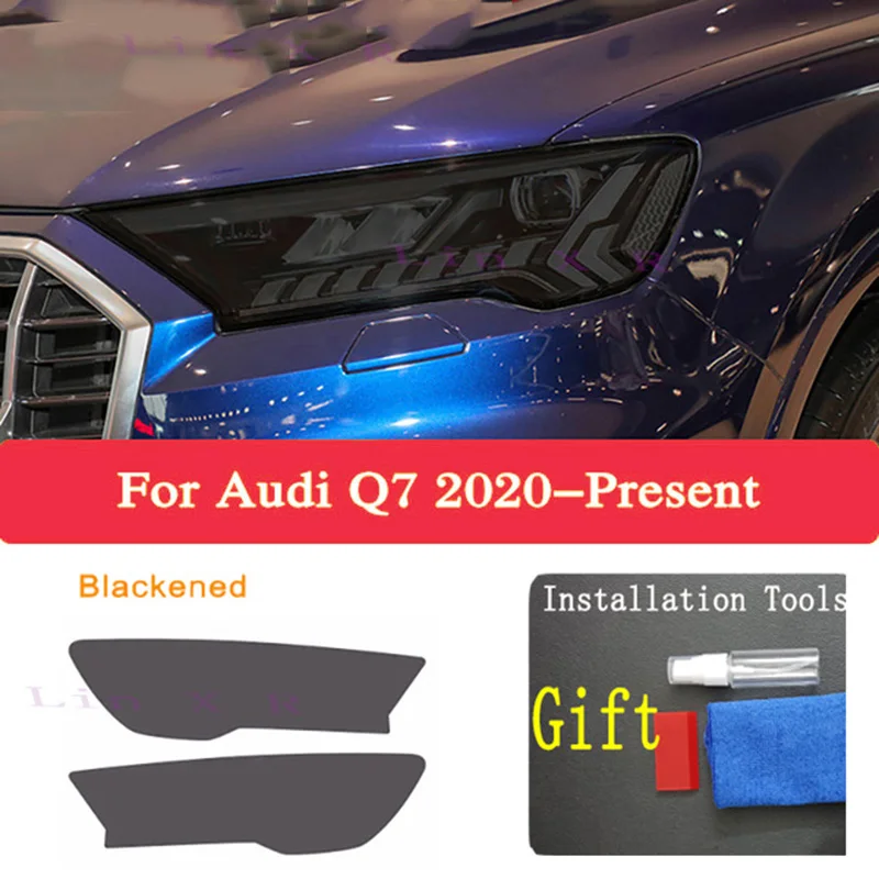 

For Audi Q7 2016 2017 2020 Car Exterior Headlight Anti-scratch Front Lamp Tint TPU Protective Film Cover Repair Accessories