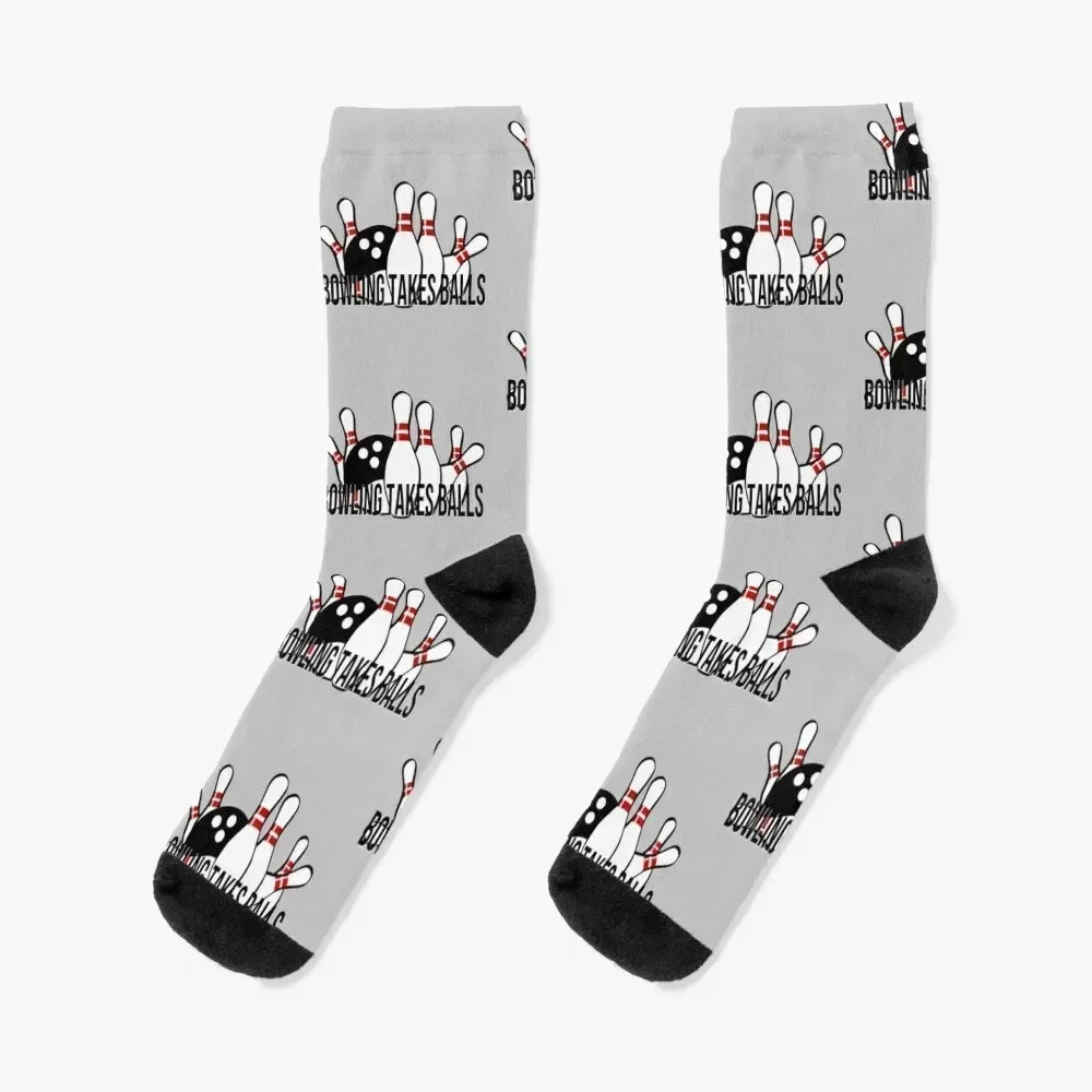 

Bowling Takes Balls Socks happy anime hip hop Women's Socks Men's