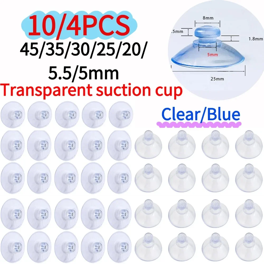 10Pcs 40/25/20mm Clear Suction Cups Transparent Plasitc Mushroom Head Suckers Car Window Glass Hanging Hooks Bathroom Towel Hang