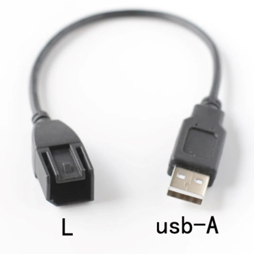 Standard USB Interface Car Navigation USB Adapter Cable for Ford For Nissan Radio Installation Black 18CM ABS Material