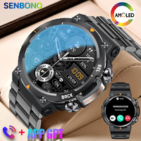 SENBONO MAX18 AMOLED Men's Smart Watch Bluetooth Call 410mAh Big Battery Fitness Tracker Sport Smartwatch for Men Android IOS