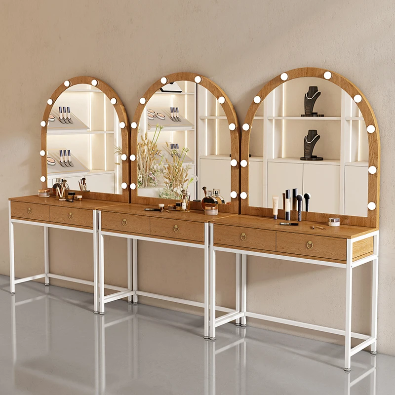 

Led Light Dressing Table Mirror Organizer Women Set Dressing Table Bedroom Free Vanity De Maquillaje Mueble Italian Furniture