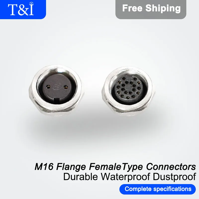 5/10/20Sets M16-2/3/4/5/6/7/8/12/16/19P Negative 09 Series Aviation Waterproof Connector Male Female Flange Socket Plugs