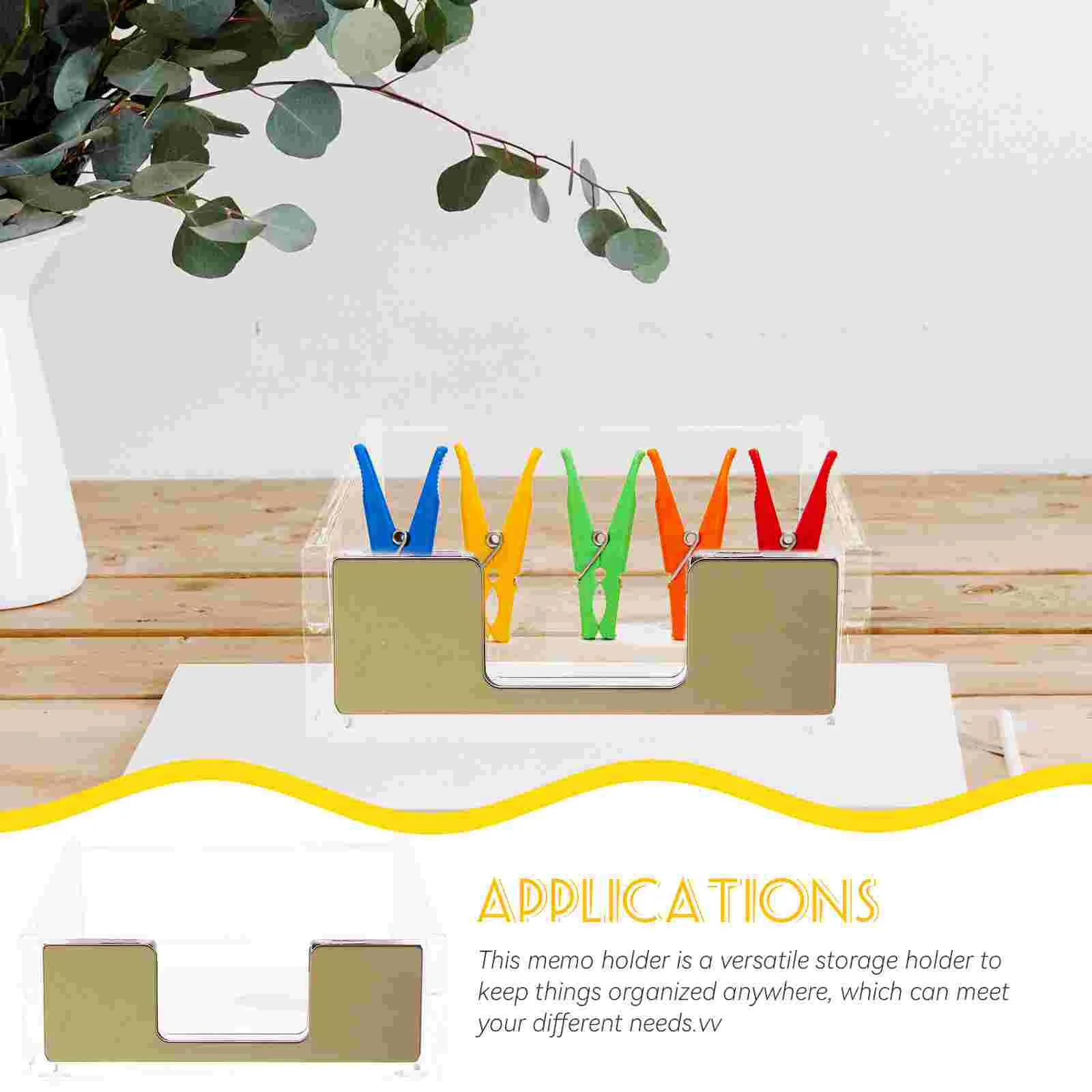 Transparent Acrylic Note Box Pin Paper Clip Storage and Organization Notepad Container Memo Holder Dispenser Pads