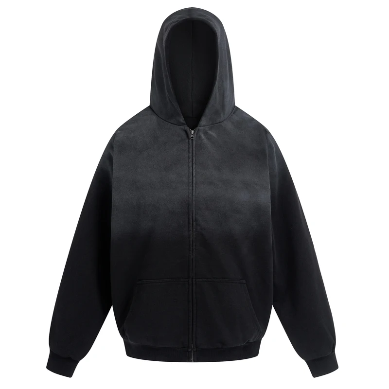 

American Streetwear Trend KANYE WEST Jacket Winter Vintage Casual Do Old Hooded Cardigan Double-layer Fabric Outerwear