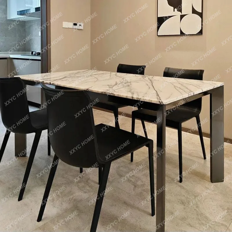 XX natural marble fragrant snow plum dining table light luxury rectangular high-end luxury stone dining table