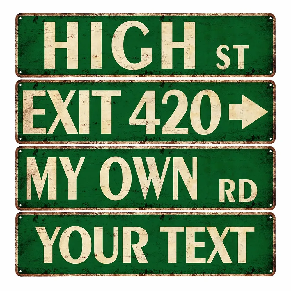 Street Signs Vintage Metal Tin Sign My Own Road Poster Wall Art Decoration Home Restaurant Bar Garage Decor 4x16 Inch