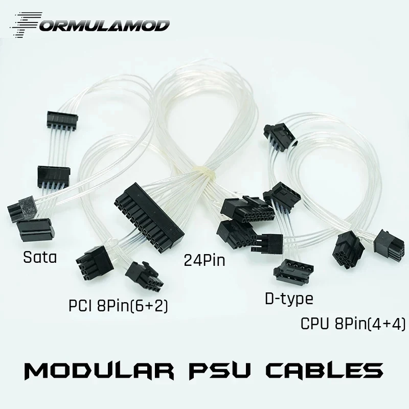 

FormulaMod Fully Modular PSU Cables 18AWG Silver Plated, For CoolerMaster MWE Gold 550/650/750 Fully Modular PSU Cabble