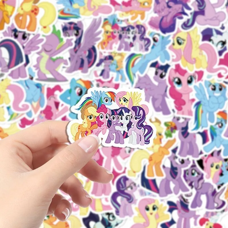 50 Blatt meiner kleinen Pony Cartoon Charakter Aufkleber modische DIY Handy hülle Laptop Dekoration wasserdichte Aufkleber