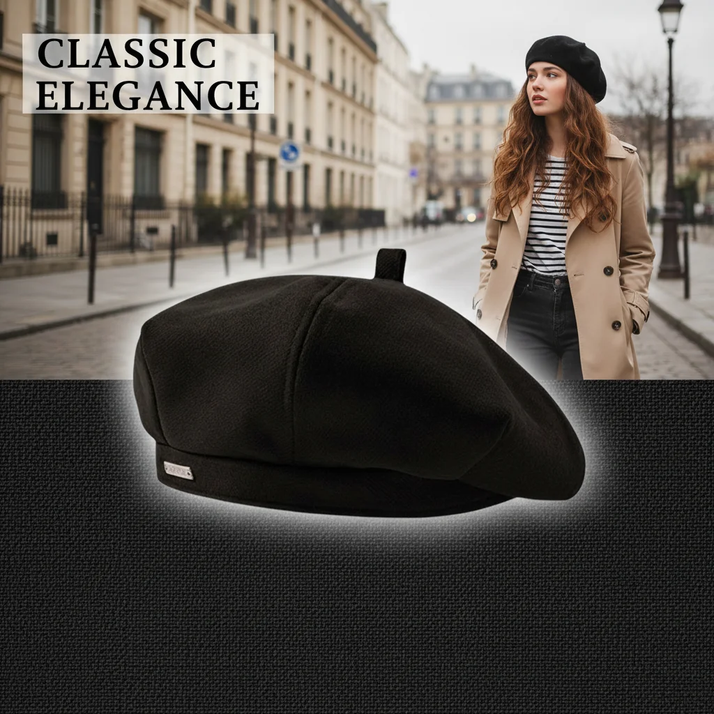 Vintage Solid Color Women's Beret Hat French Style Cotton Oc