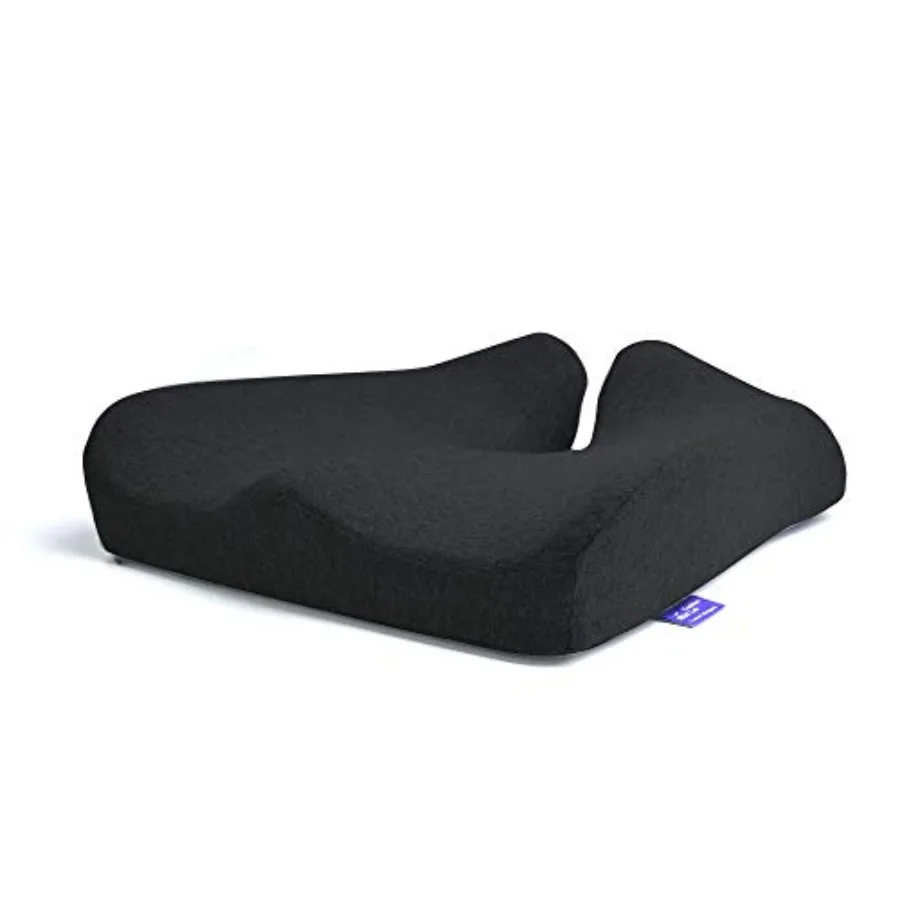 

Patented Pressure Relief Seat Cushion for Long Sitting Hours on Office and Home Chair - Extra-Dense Memory Foam for Soft Suppor
