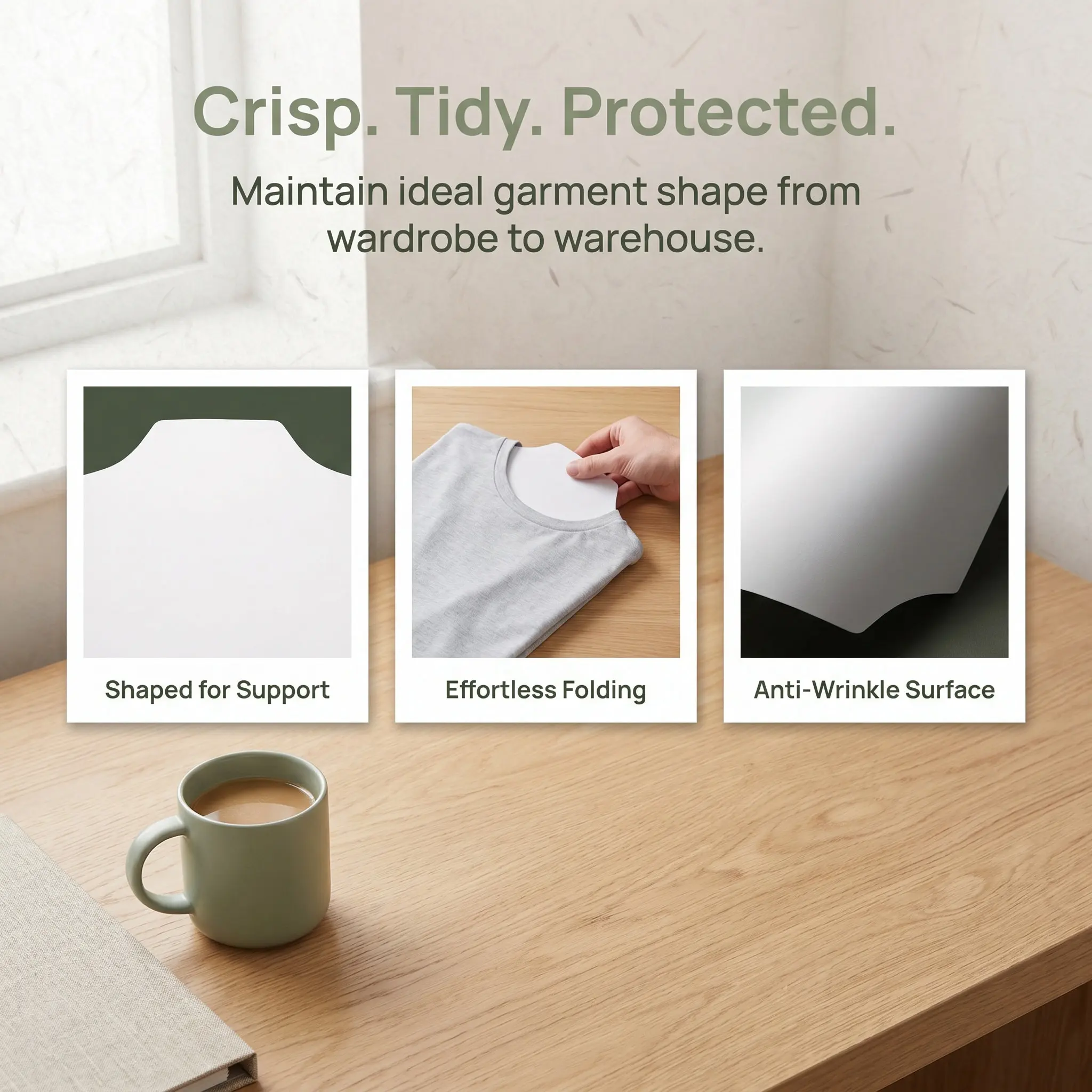 100Pcs Shirt Packaging Cardboard White Double Sided Shirt Form Inserts Folding Form for Clothes Craft Organizing