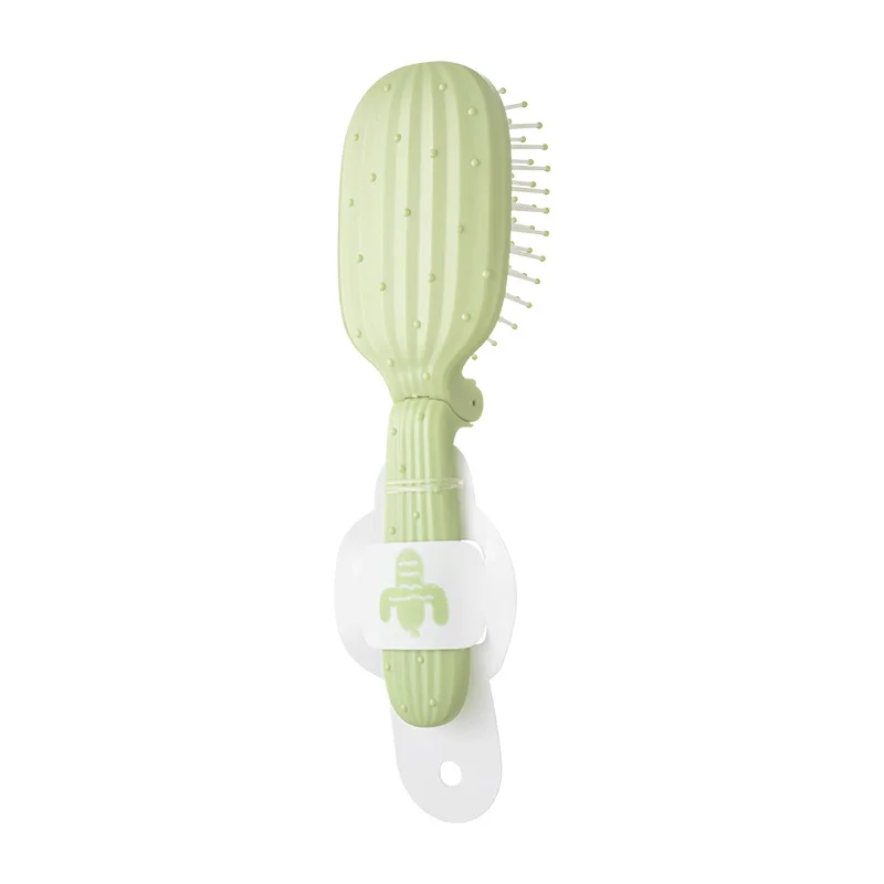 Cartoon Cactus Foldable Comb, Portable Anti-Static