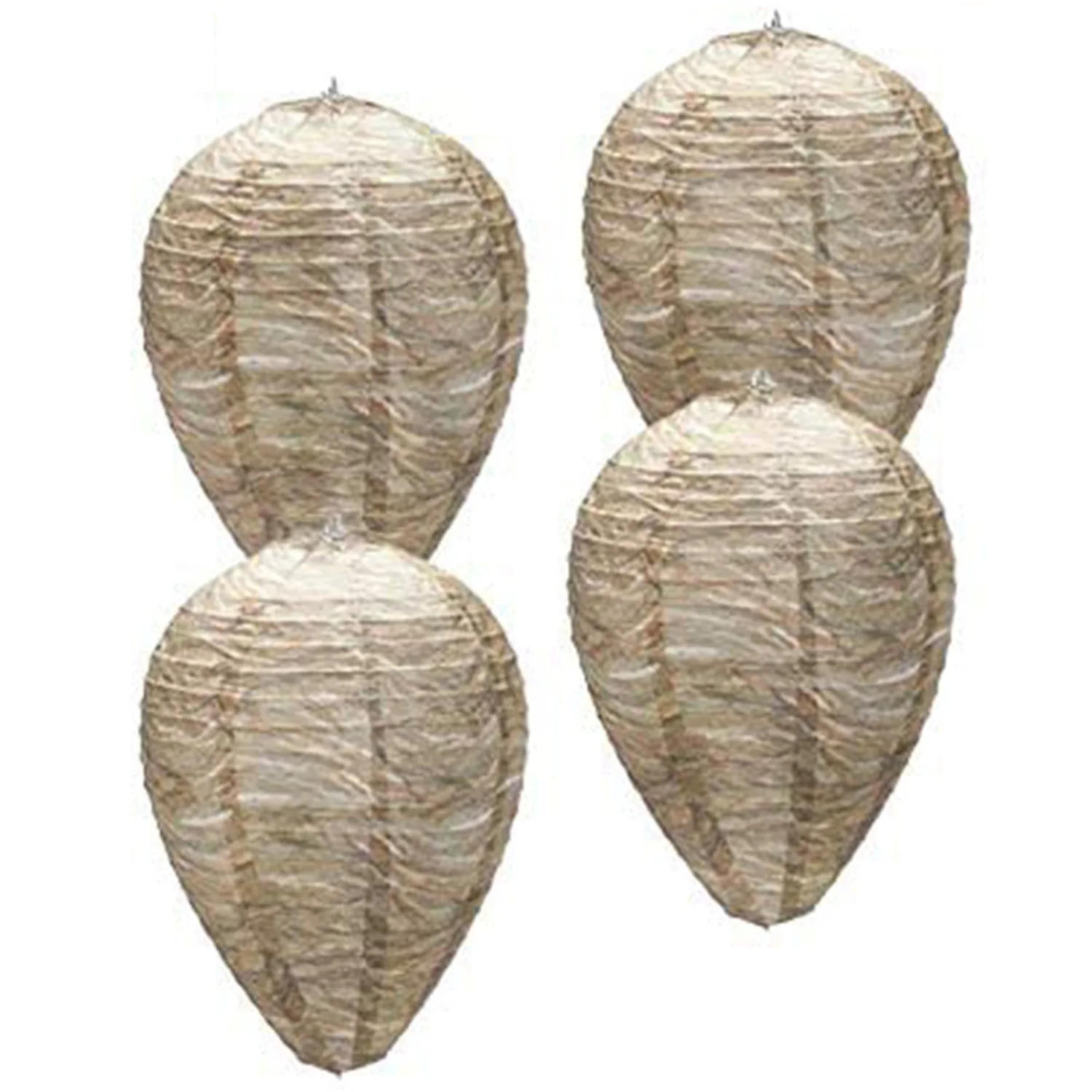 4PCS Wasp Nest Decoy Hanging Fake Wasp Nest Paper Decoy Safe Fake Trap Effective Eco Friendly Paper Wasp Nest for Garden