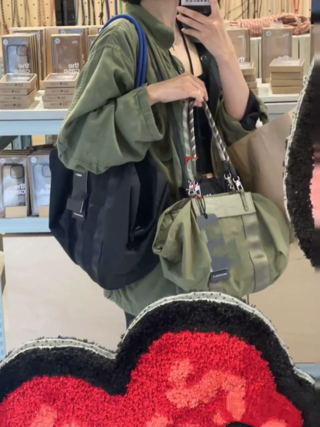 

Small Multi-Functional Travel Bag Crossbody Bag Leisure Handbag Single oulder Bag Zipper Closure Pure Color Pattern