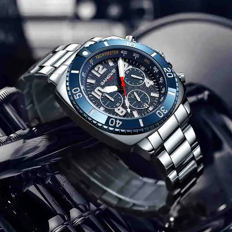 Zegarek męski LIGE, biznesowy, modny, wodoszczelny, świecący, ze stali nierdzewnej, kwarcowy, zegarki męskie, reloj hommes