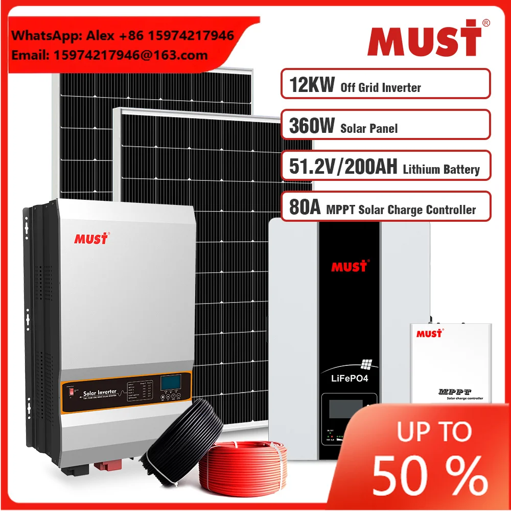 MUST 1kw 2kw 3kw 5kw 6kw 12V 24V 48V Pure Sine Wave 3000w 110V Power Inverter Offgrid Solar Hybrid 220VAC Low Frequency Inverter