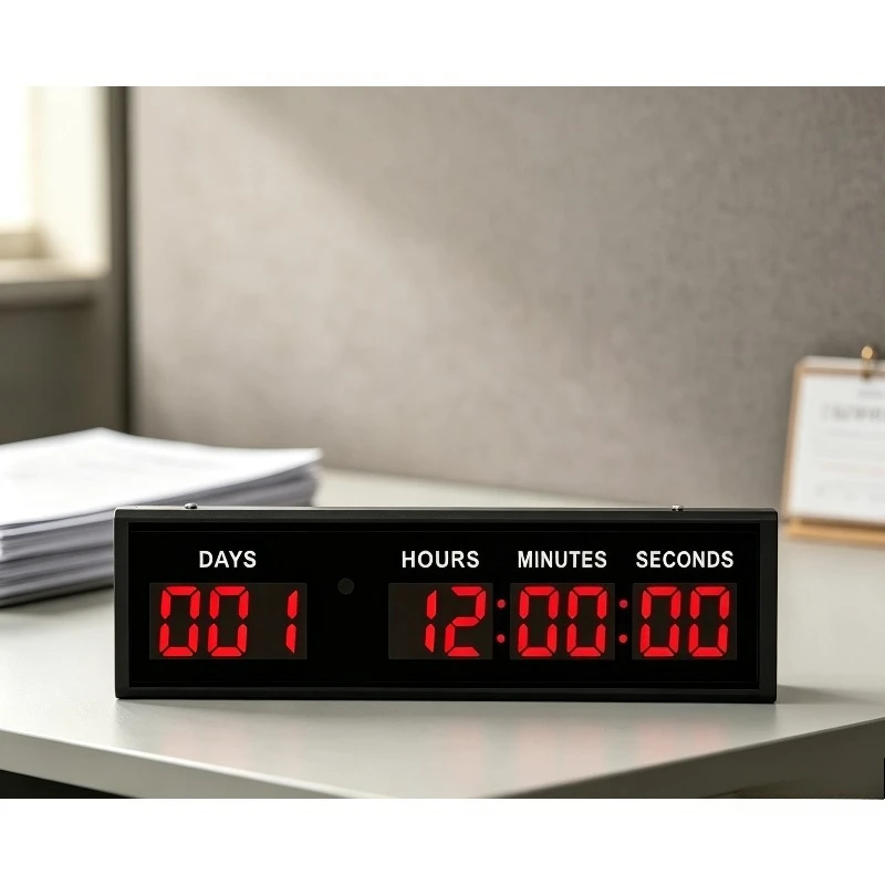 2-inch 48x13cm Multifunction LED Digital Wall Clock Alarm Countdown Timer Stopwatch Real Estate Project