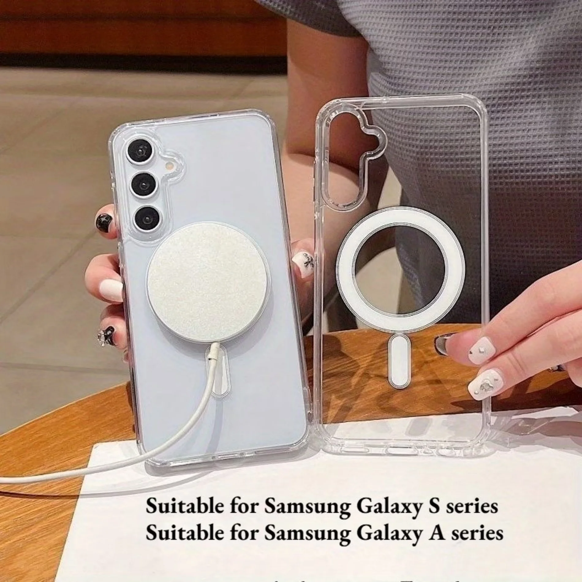 For Samsung Galaxy A17 A07 A16 A15 A14 A23 5G A06 4G A57 A27 A56 A36 A26 A55 A35 A54 A34 Case Simple Soft Magnetic Clear Cover