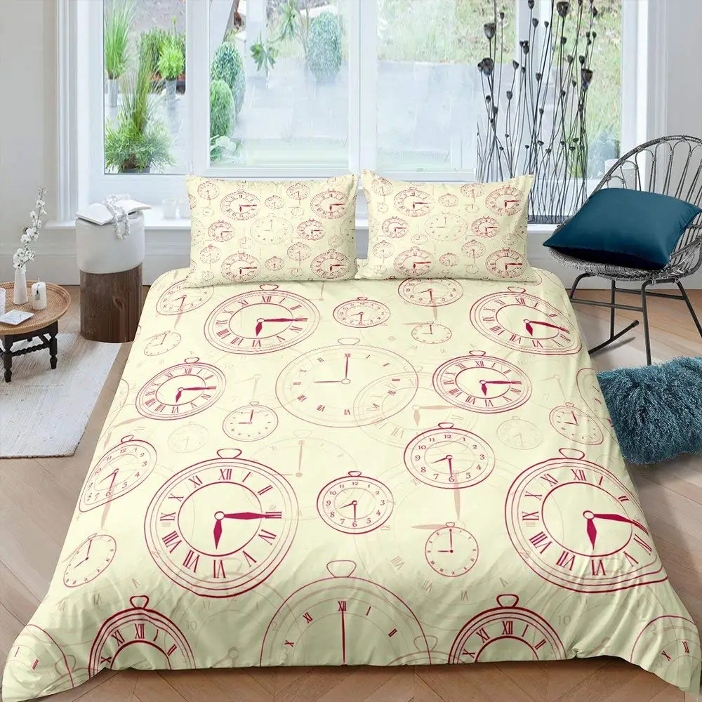 Industrial Gear Duvet Cover Set Boy Men Mechanical Device Polyester Bedding Set Queen Size Steampunk Style Locks Comforter Cover