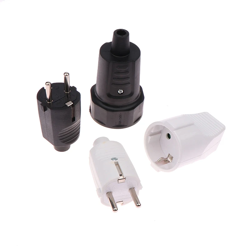 1PC DIY Accessories 250v 16a EU Plug Power Cord Wired Cable Socket Male Female Assembly Receptacle Connector