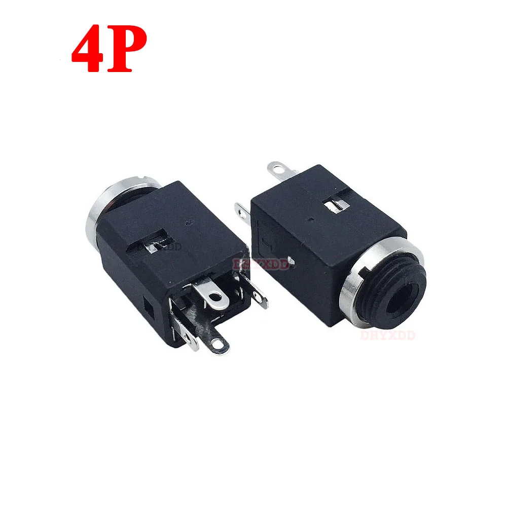 2-10Pcs 3.5mm 3/4/5 Pin Vertical Socket Female Socket Jack with Screw 3.5 Audio Headphone Connector PJ-341 Earphone Hole