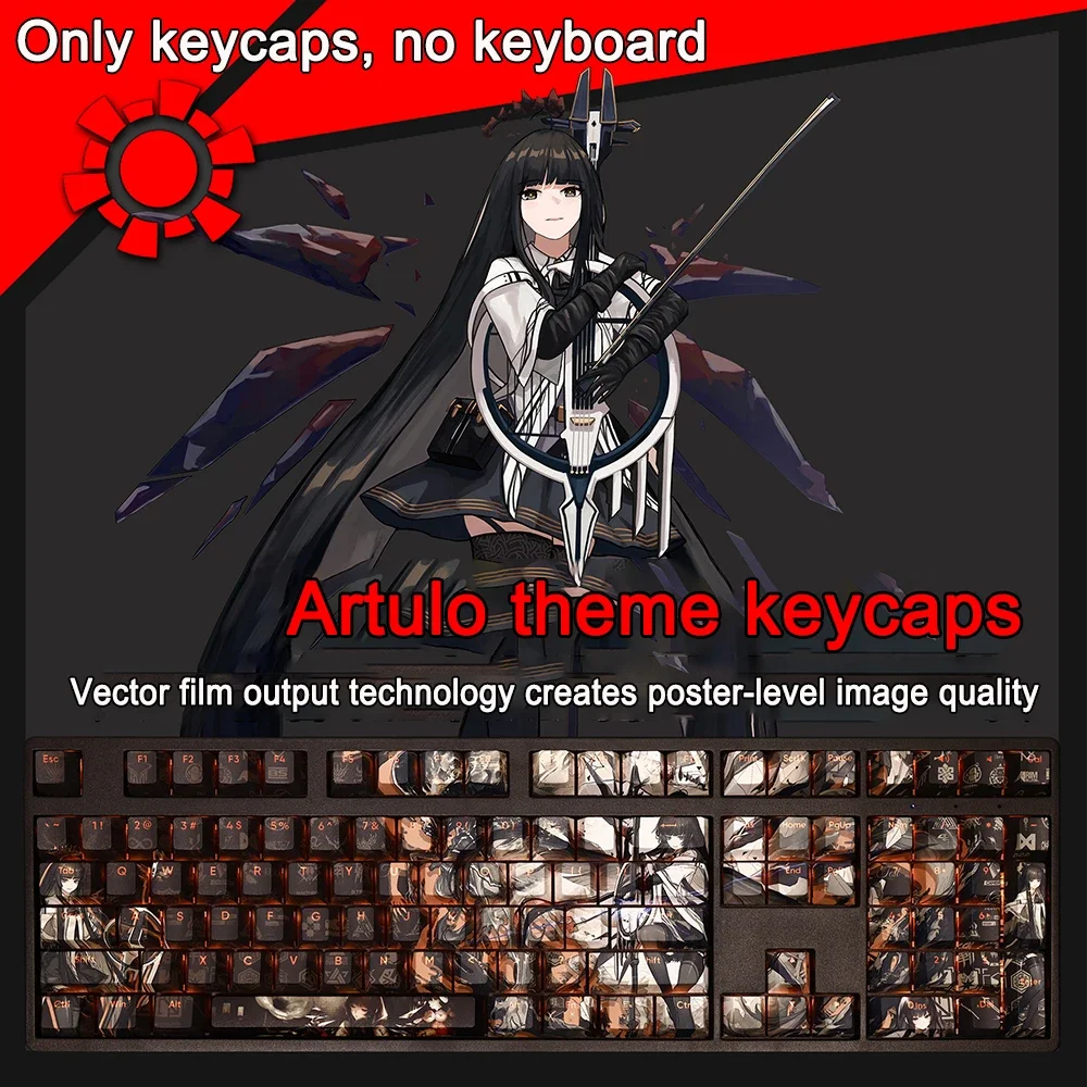 Game Arknights Honeyberry Alle Charaktere Tastenkappen PBT Dye-Sub Cherry Hintergrundbeleuchtete Tastenkappen Anime-Tastenkappen für ANSI 61 87 108 Layout – Detail 23
