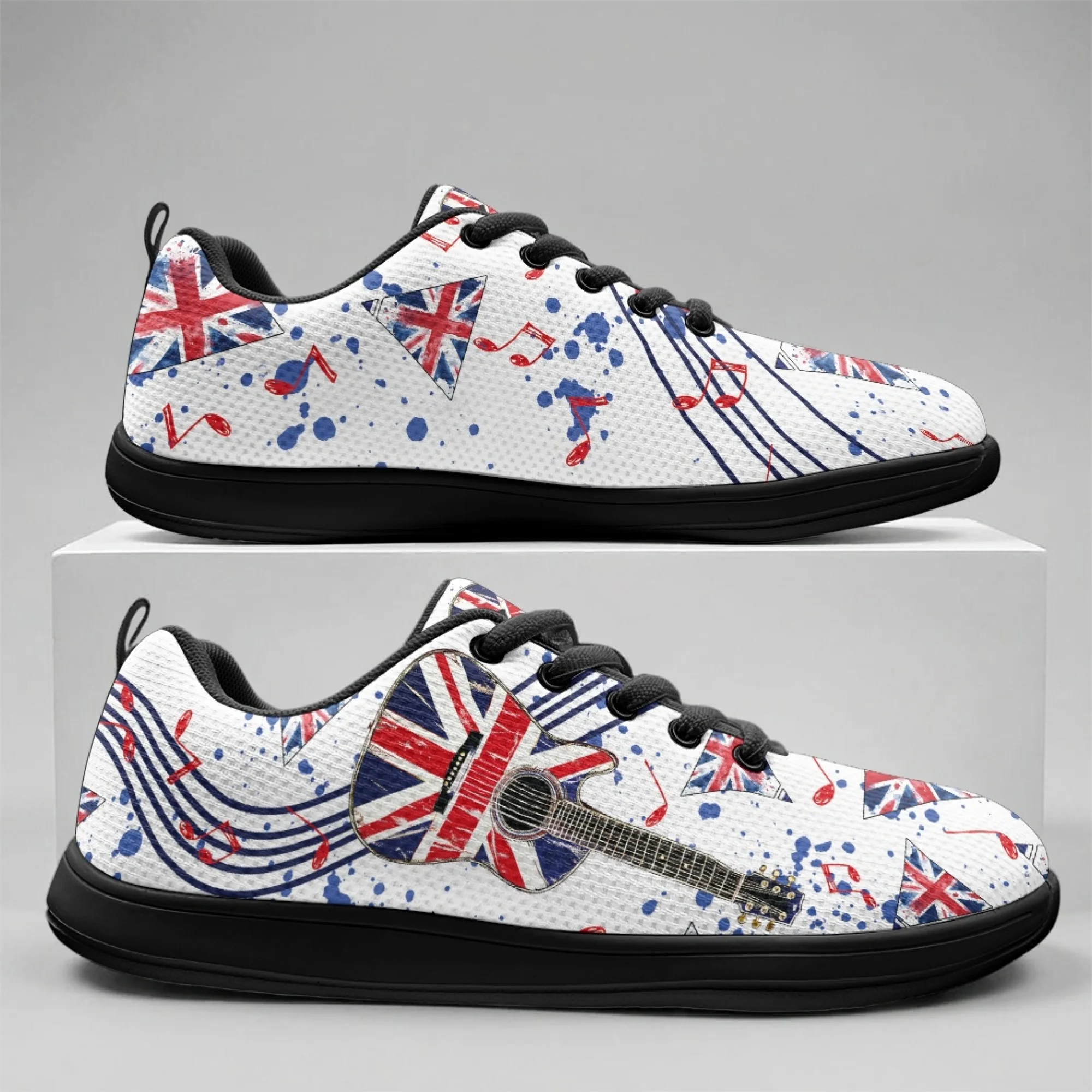 

XIXIRIMIDO Strappy Wide-toed Shoes British Flag Mens Walking Shoes Casual Shoes Breathable Mesh Women's Fashion Snakers 36-46