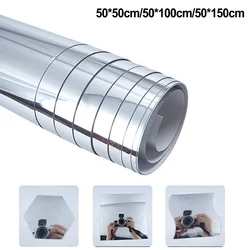1pcs Wall Mirror Sticker Mirror Film Self-Adhesive Adhesive Film Bathroom Decoration Reflective Effect Home Decoration Stickers