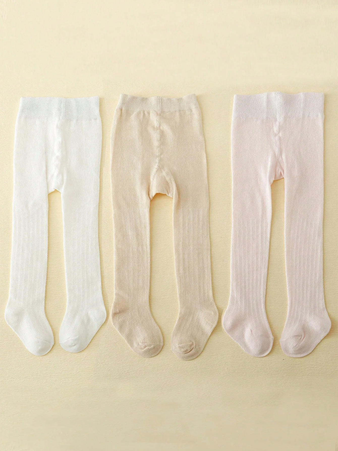 3 Pairs of Kids White Mesh Tights, Soft Breathable Baby Girls Stockings, Cotton Stretch Dance Pantyhose for 0-14 Years Children