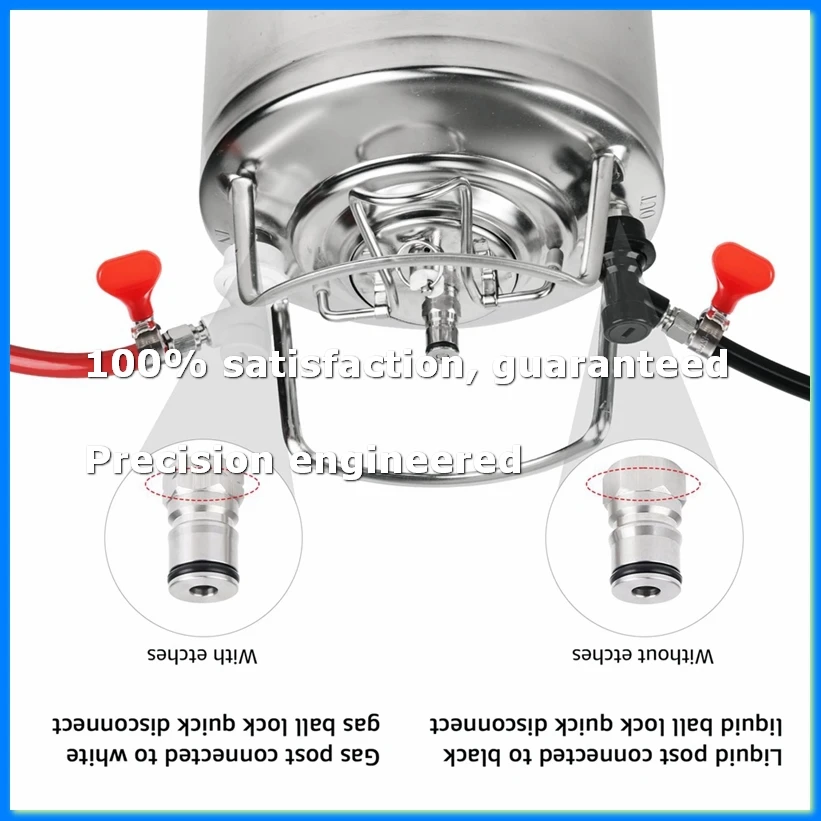 Conjunto de Conectores Rápidos Ball Lock Post, Conectores Corny, Conector Corny de Acero Inoxidable para Cerveza Casera con Rosc
