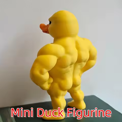 ​​Muscular Bodybuilder Plastic Duck Figurine 3D Printed Gym Themed Novelty Decor for Bathroom, Fitness Enthusiast Gift Idea
