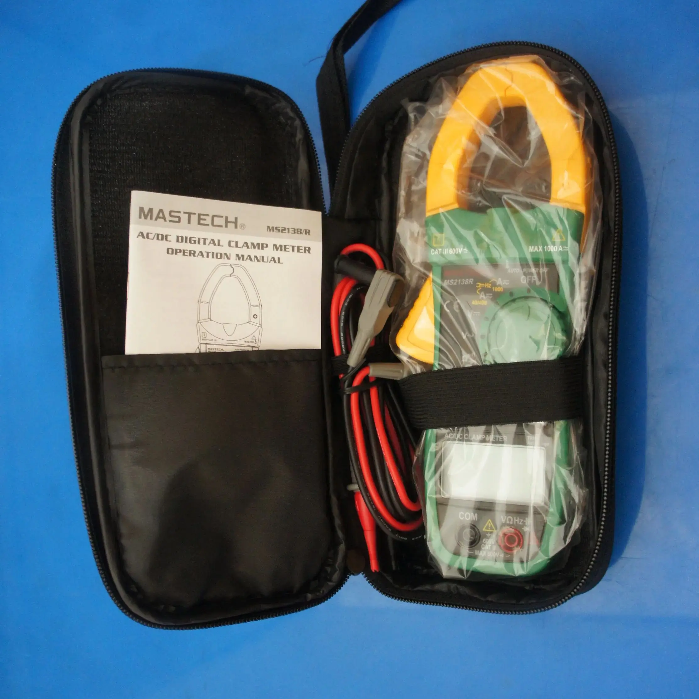 Mastech MS2138R 1000A AC/DC Digital Clamp Meter Auto-Ranging True RMS Multimeter Voltage Current Tester