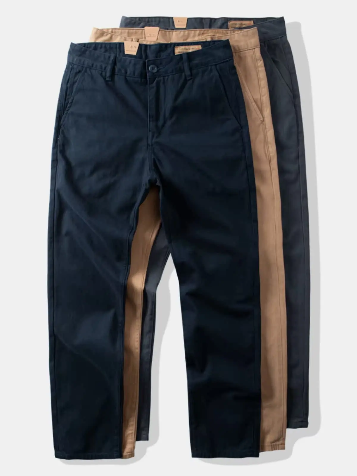 

Тяжелые свободные рабочие брюки из чистого хлопка, прямые свободные рабочие брюки, уличные мужские повседневные длинные брюки, большой размер, американский хаки