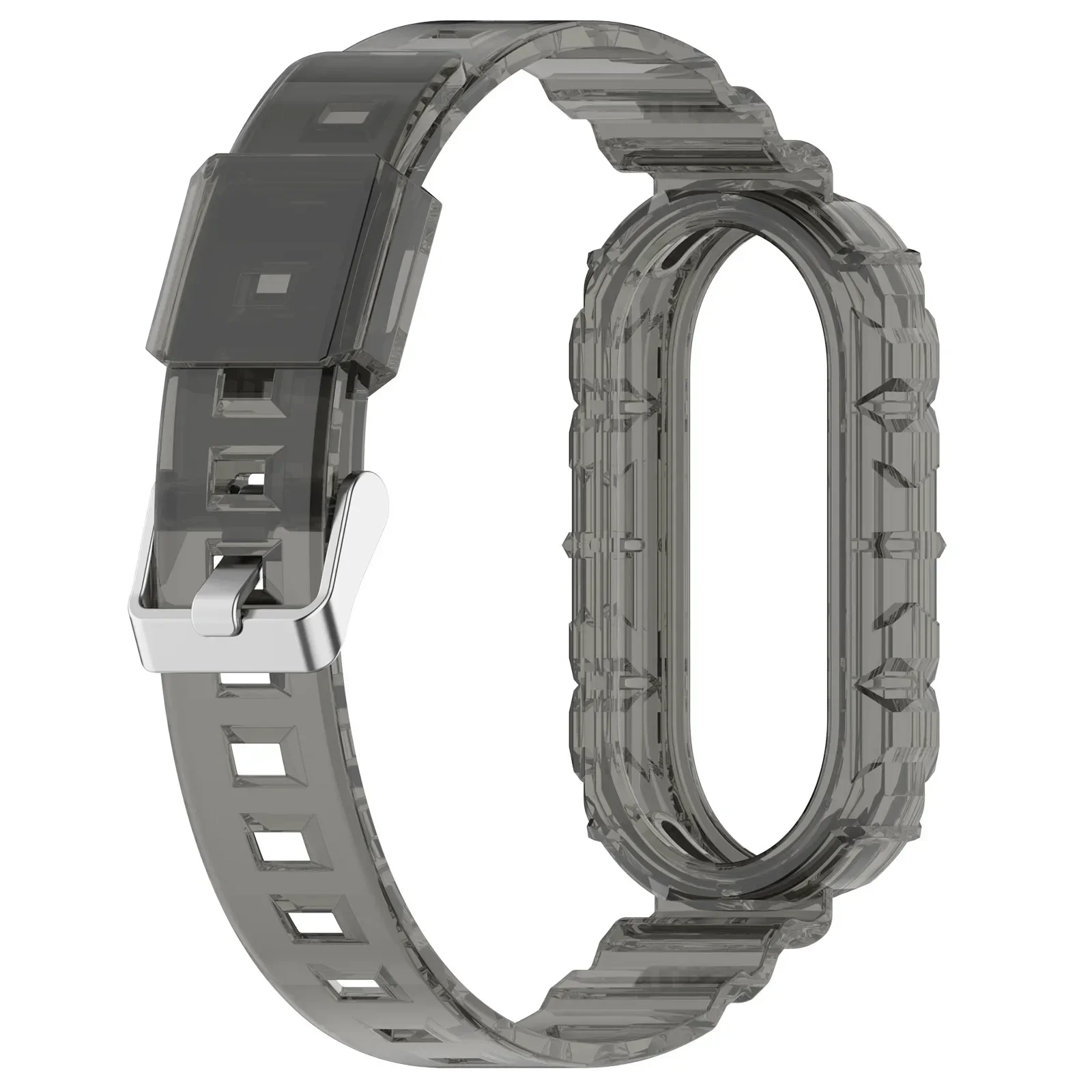 حزام شفاف 2 في 1 مع حافظة لهاتف Xiaomi Mi band 10 Miband 10 NFC استبدال حزام المعصم