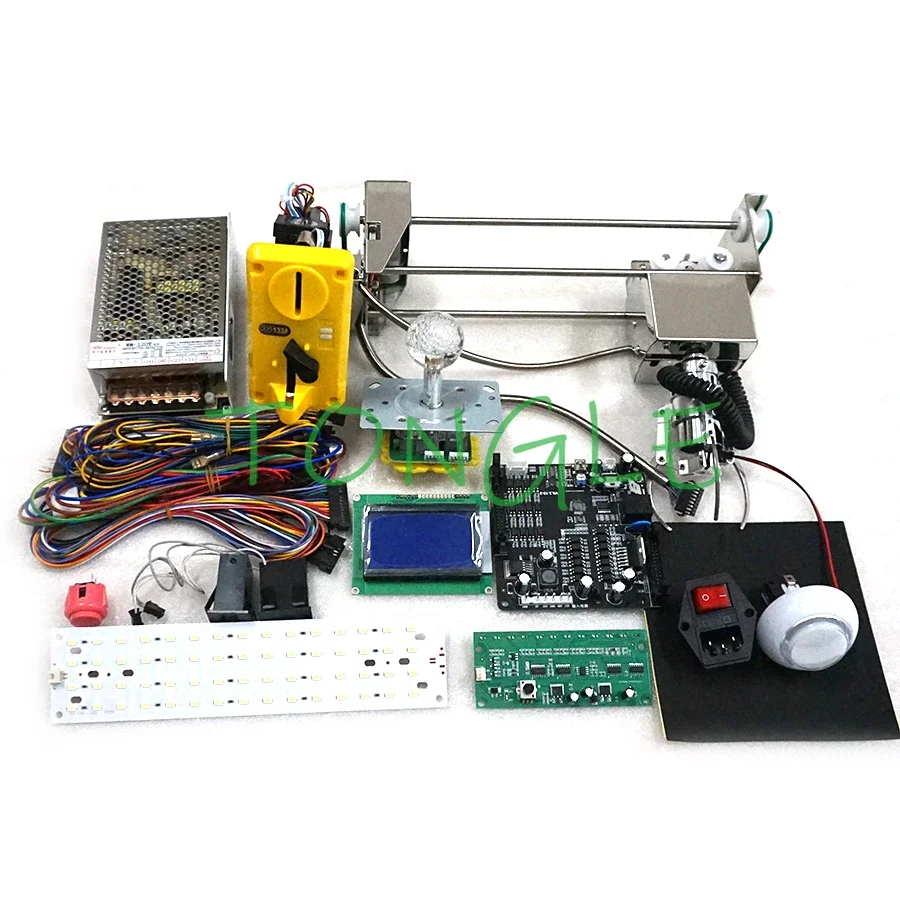 

275mm/300mm Arcade Claw Game Vending Machine DIY Kit Toy Crane Kit 53cm Gantry With Game Board Joystick Buttons Power Supply LED