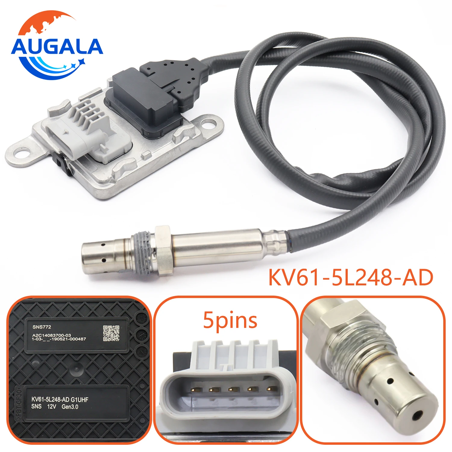 AUGALA Nitrogen Oxide Sensor NOx Sensor KV61-5L248-AD 2461610 For Ford Tourneo Transit Connect 1.5TDCI KV615L248AC