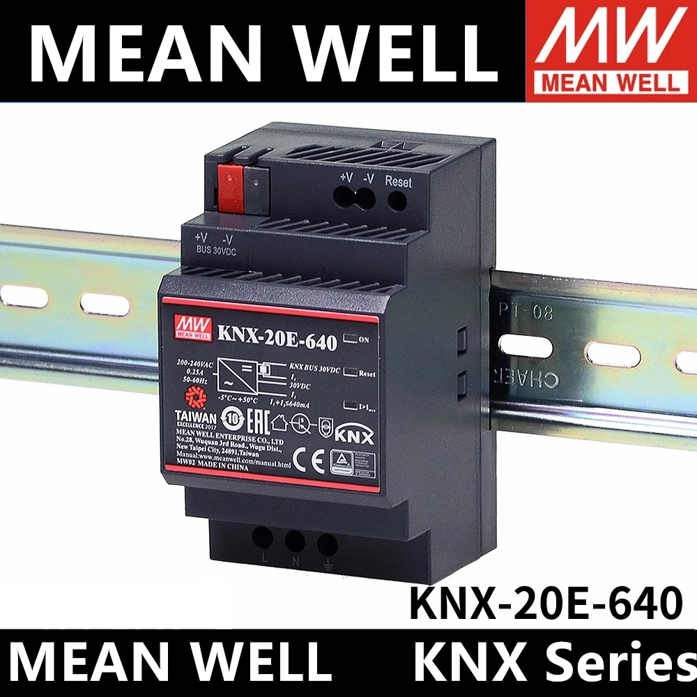 

Original MEAN WELL KNX-20E-640 640mA 30Vdc 20W meanwell KNX Power Supply KNX-20E with integrated choke