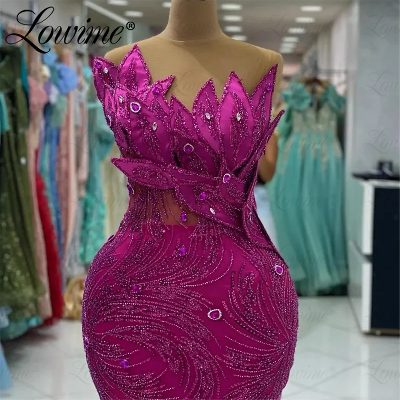 Aso Ebi Mermaid Prom Dresses Long Crystals Evening Formal Party Second Reception Birthday Engagement Gowns Robe De Soiree 2024