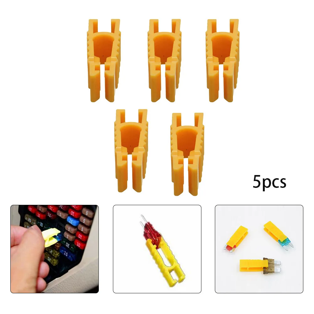 Yellow Fuse Puller 5/10pcs Accessories Automotive Bike Parts Standard Tools 30x9.5x8.5mm Blade Car Fuse Blocks