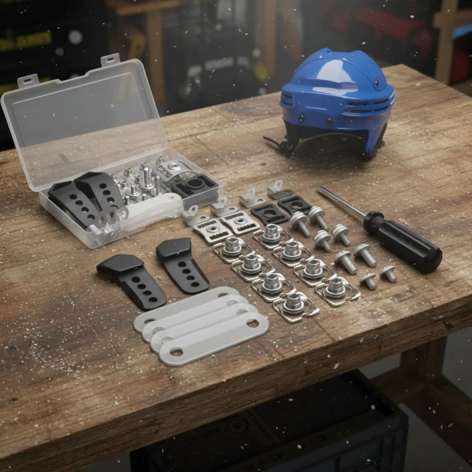 

31 Pieces Helmet Screw Kit Organized Storage Box Sports Helmet Replacement Parts Easy to Install Stainless Steel