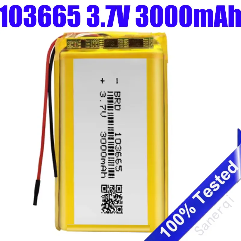 103665 Battery for Bluetooth Keyboard Tablet PC Dvd Polymer 3000mAh Speaker Digital Camerat New Replacement Bateria